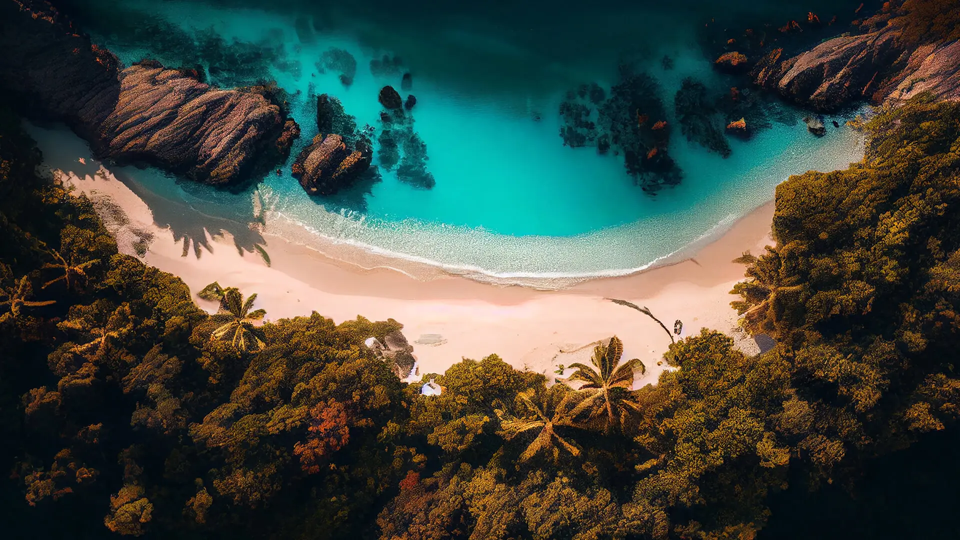 Tropical beach aerial view